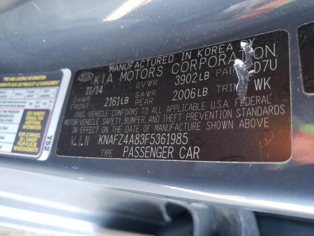 KNAFZ4A83F5361985 KIA FORTE EX