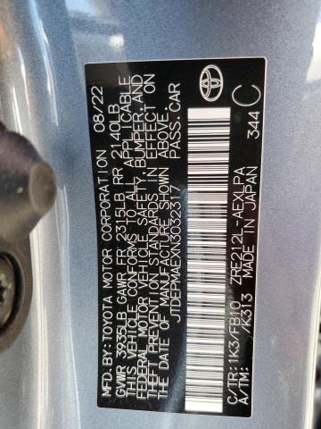 JTDEPMAEXN3032317 Toyota COROLLA LE