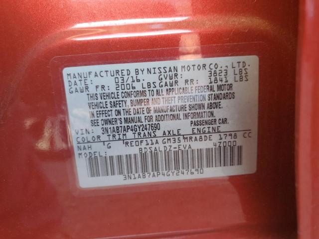 3N1AB7AP4GY247690 Nissan SENTRA S