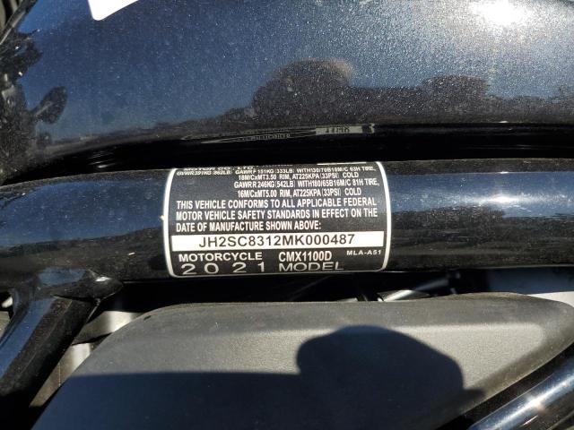 2021 HONDA CMX1100 D JH2SC8312MK000487