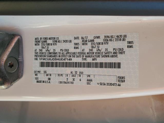 1FMCU0JD5HUE47149 Ford Escape Titanium