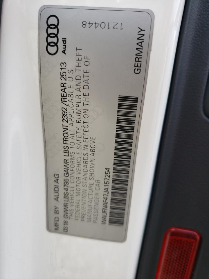 WAUFNAF47JA157254 2018 Audi A4 Prestige