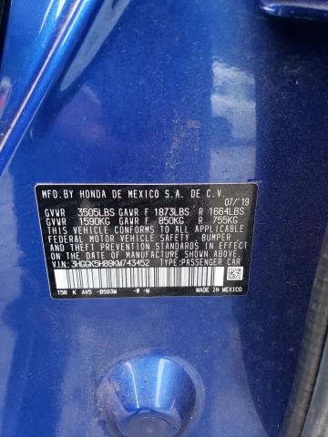 2019 HONDA FIT 3HGGK5H89KM743452