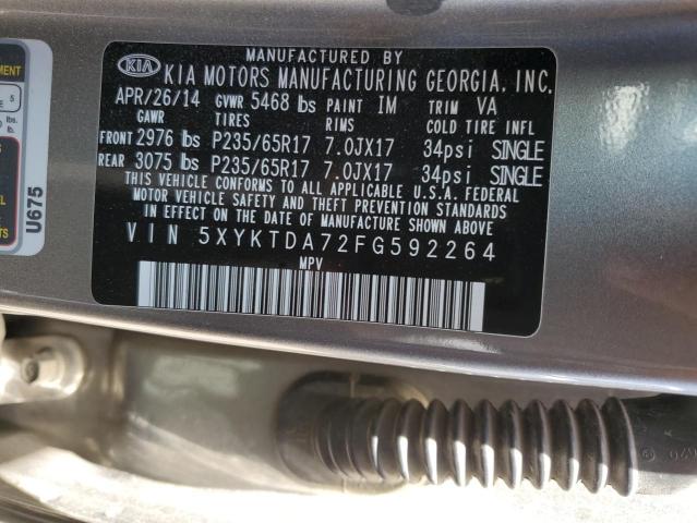 5XYKTDA72FG592264 KIA SORENTO LX