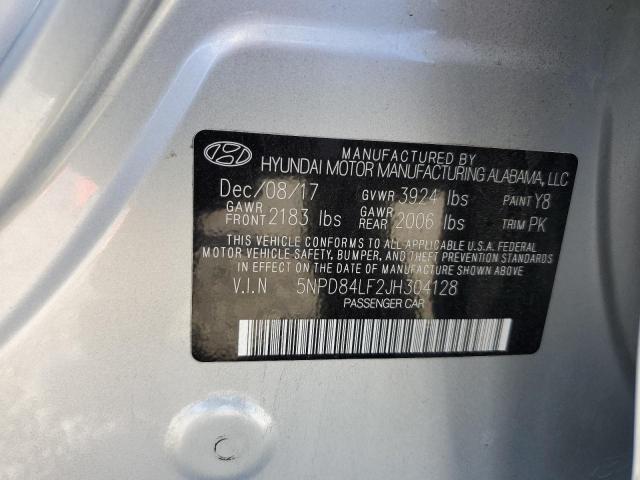 5NPD84LF2JH304128 Hyundai ELANTRA SEL
