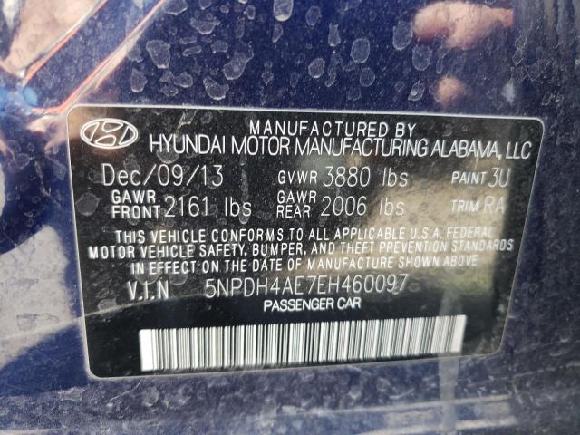 5NPDH4AE7EH460097 Hyundai ELANTRA SE
