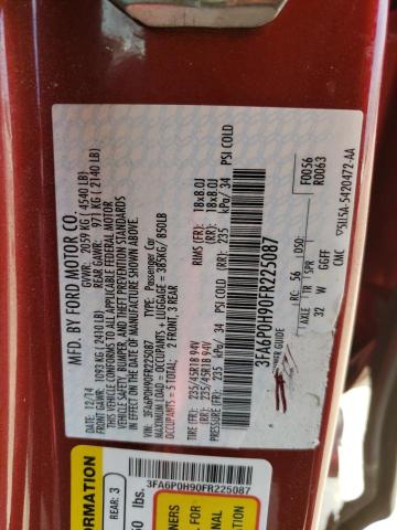 3FA6P0H90FR225087 Ford FUSION SE