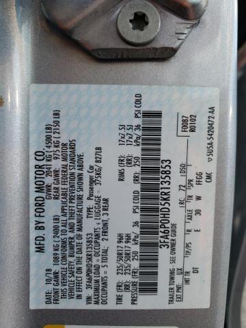 3FA6P0HD5KR135853 Ford FUSION SE
