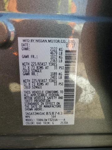 5N1AT2MV1HC858743 Nissan ROGUE SV