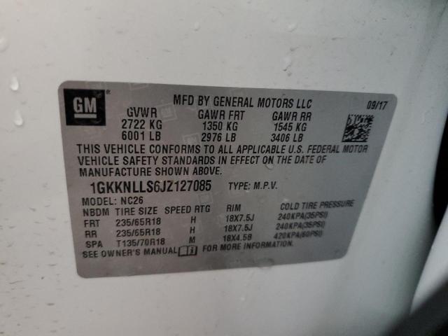 1GKKNLLS6JZ127085 GMC ACADIA SLE