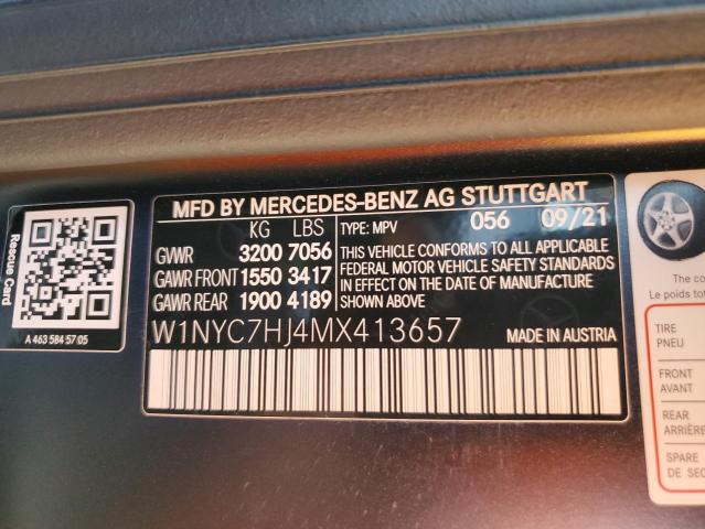 VIN W1NYC7HJ4MX413657 2021 Mercedes-Benz G-Class, 6... no.12