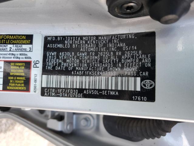 4T4BF1FK5ER417153 | 2014 TOYOTA CAMRY L