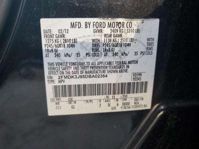 2FMDK3J95DBA02384 | 2013 Ford edge sel