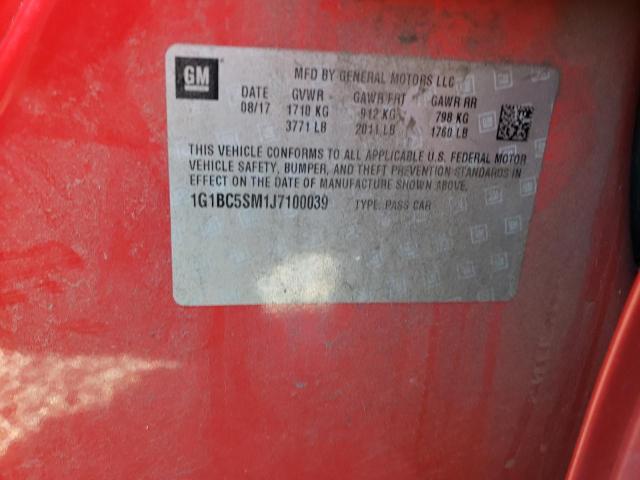 1G1BC5SM1J7100039 Chevrolet CRUZE LS
