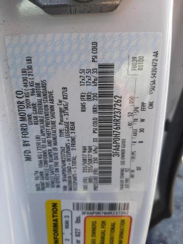 3FA6P0H76HR237262 Ford FUSION SE