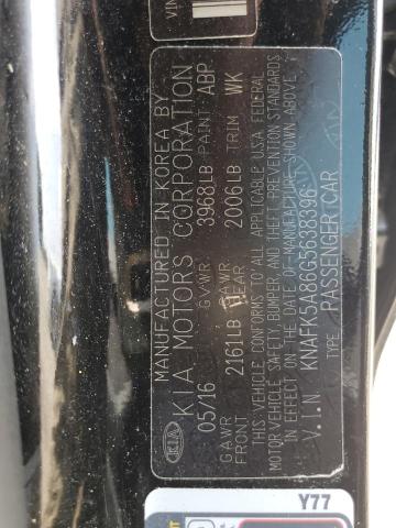 KNAFK5A86G5638396 KIA FORTE LX