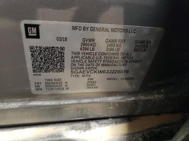2018 BUICK ENCLAVE AV - 5GAEVCKW0JJ226076