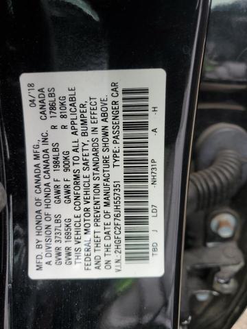 2HGFC2F76JH557351 Honda CIVIC EX
