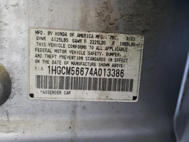 2004 Honda Accord Ex VIN: 1HGCM56674A013386 Lot: 51765324