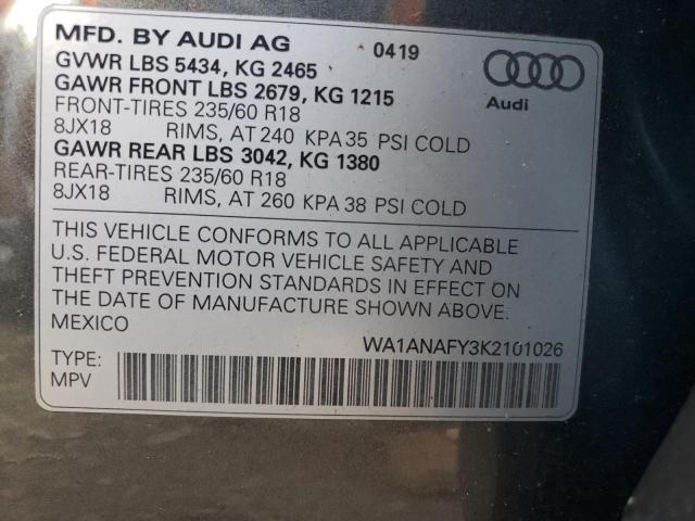 WA1ANAFY3K2101026 Audi Q5 PREMIUM 10