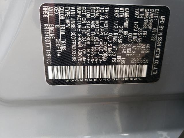 JN8BT3DD7PW303688 Nissan Rogue Platinum