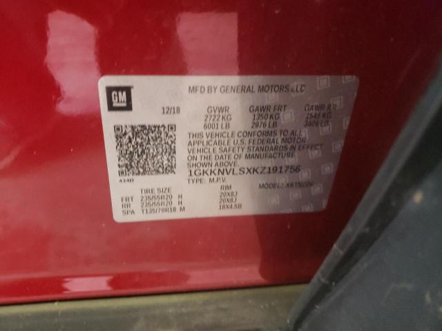 2019 GMC ACADIA ALL 1GKKNVLSXKZ191756