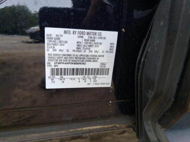 2FMPK4AP5KBB99362 2019 FORD EDGE, photo no. 12