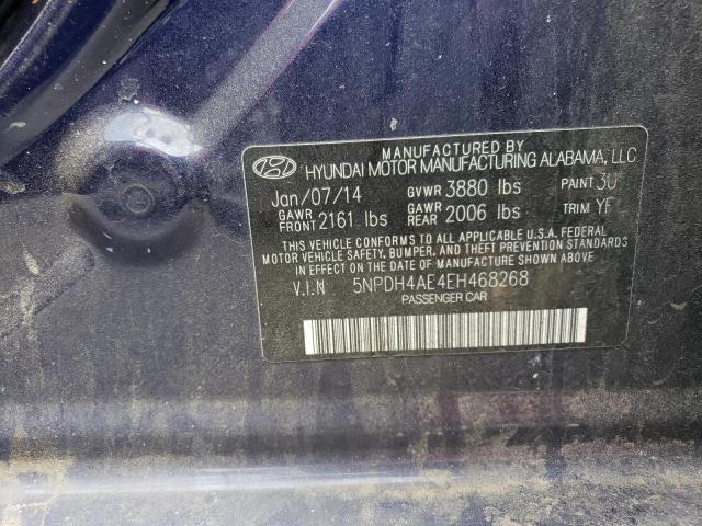 5NPDH4AE4EH468268 Hyundai ELANTRA SE