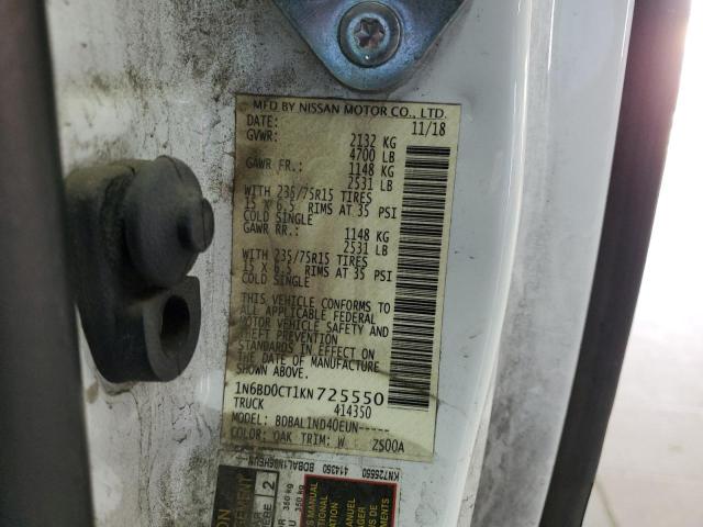 1N6BD0CT1KN725550 Nissan FRONTIER S