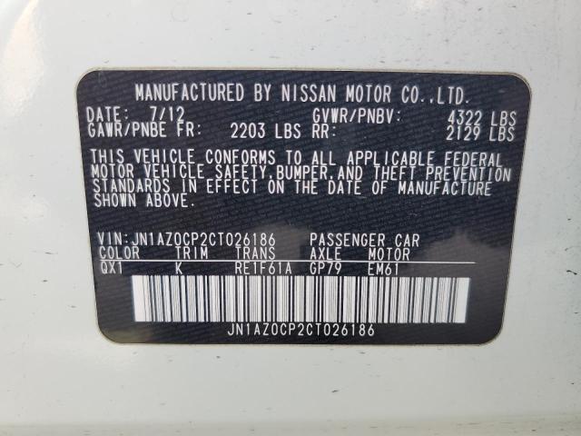 2012 Nissan Leaf Sv VIN: JN1AZ0CP2CT026186 Lot: 63733733