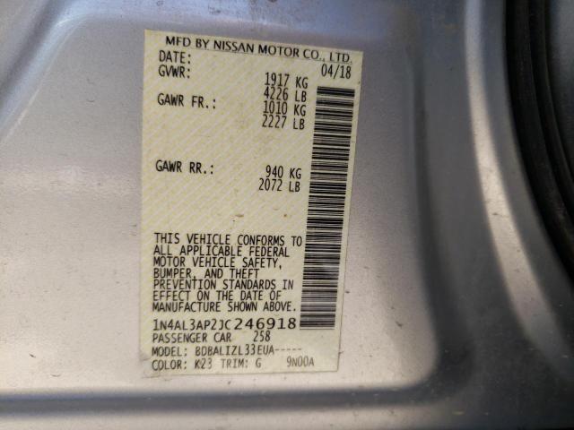 1N4AL3AP2JC246918 Nissan ALTIMA 2.5