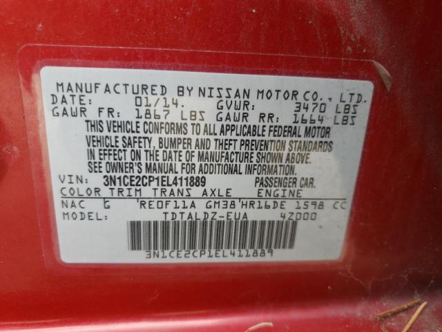 3N1CE2CP1EL411889 Nissan Versa Note S