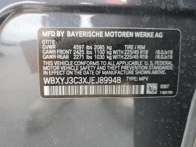 VIN WBXYJ3C3XJEJ89948 2018 BMW X2, Sdrive28I no.14