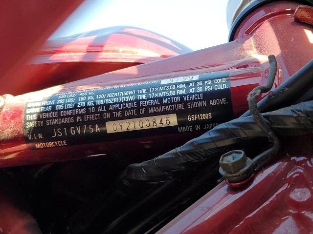2000 SUZUKI GSF1200 S JS1GV75A0Y2100846
