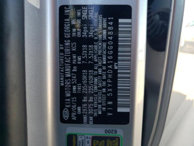 5XYPHDA16GG048841 KIA SORENTO EX