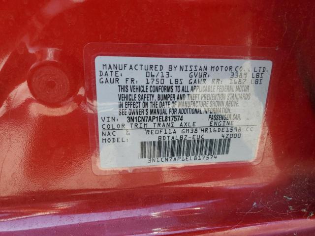 3N1CN7AP1EL817574 Nissan VERSA S