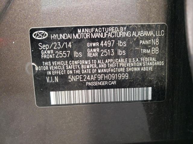 2015 Hyundai Sonata Se 2.4L(VIN: 5NPE24AF9FH091999