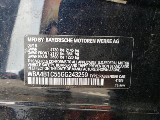 WBA4B1C55GG243259 BMW 435 I Gran Coupe