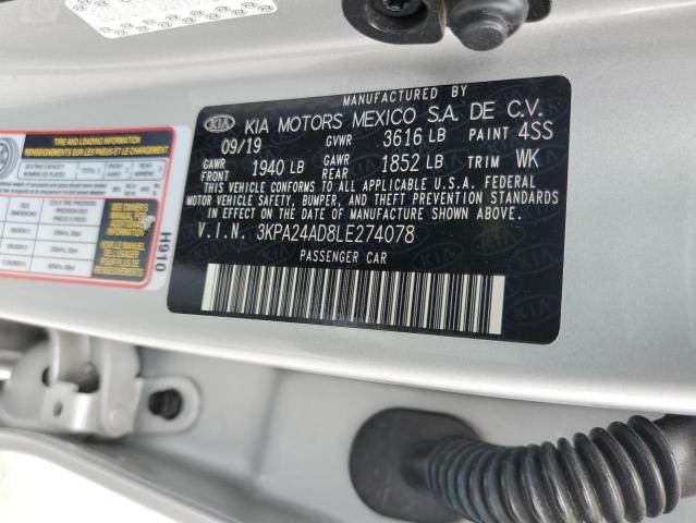 3KPA24AD8LE274078 KIA RIO LX