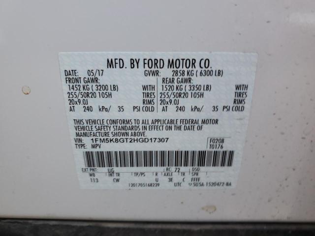 1FM5K8GT2HGD17307 Ford EXPLORER SPORT