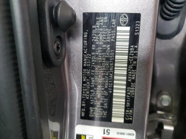 4T1C11AK3NU675501 Toyota Camry LE 10