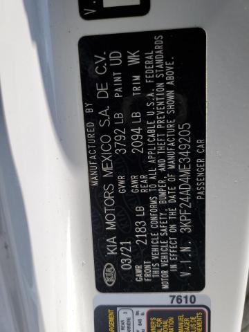 2021 KIA FORTE FE - 3KPF24AD4ME349205