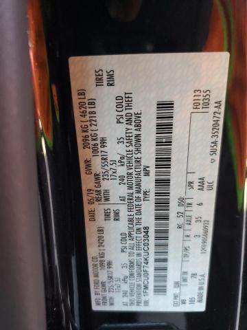 1FMCU0F74KUC03048 Ford ESCAPE S