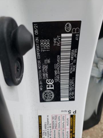 2022 LEXUS UX 250H BA JTHR9JBH9N2054509