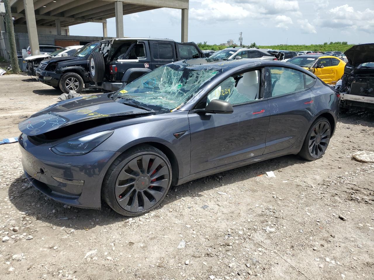 2022 Tesla Model 3 at FL - West Palm Beach, Copart lot 64247393