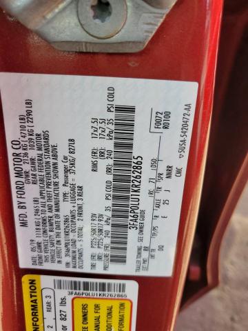 3FA6P0LU1KR262865 Ford FUSION SE
