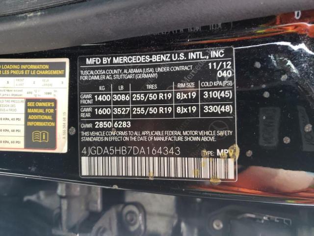 VIN 4JGDA5HB7DA164343 2013 Mercedes-Benz ML-Class, ... no.13