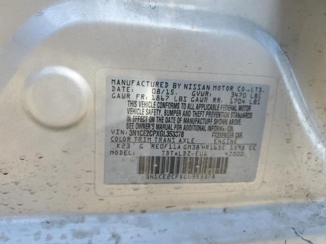 3N1CE2CPXGL353378 Nissan Versa Note S