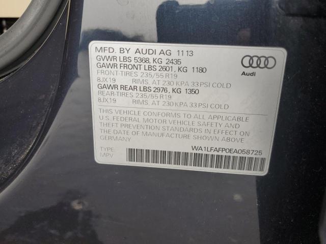 VIN WA1LFAFP0EA058725 2014 Audi Q5, Premium Plus no.12