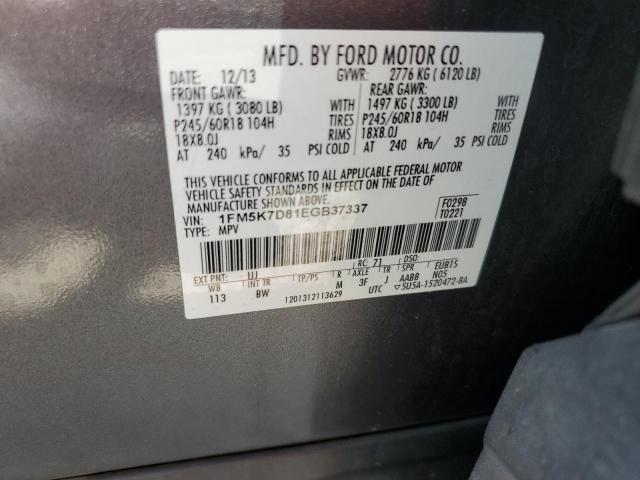 1FM5K7D81EGB37337 Ford EXPLORER XLT